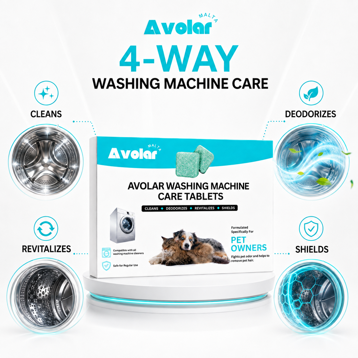 The AVOLAR Washing Machine Care Tablets