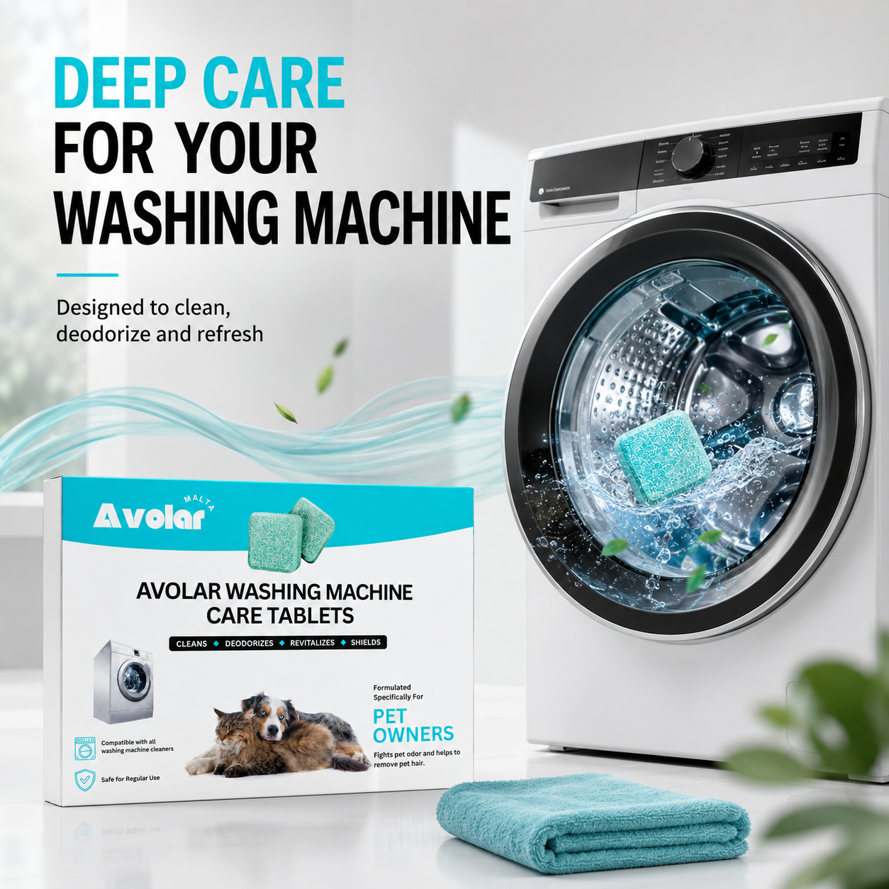 The AVOLAR Washing Machine Care Tablets